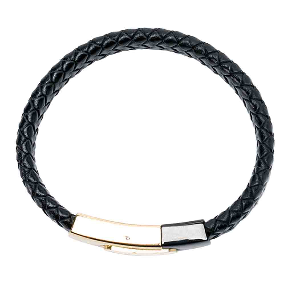 Pulsera Tejida De Cuero Con Broche De Lujo Hombre Caballero