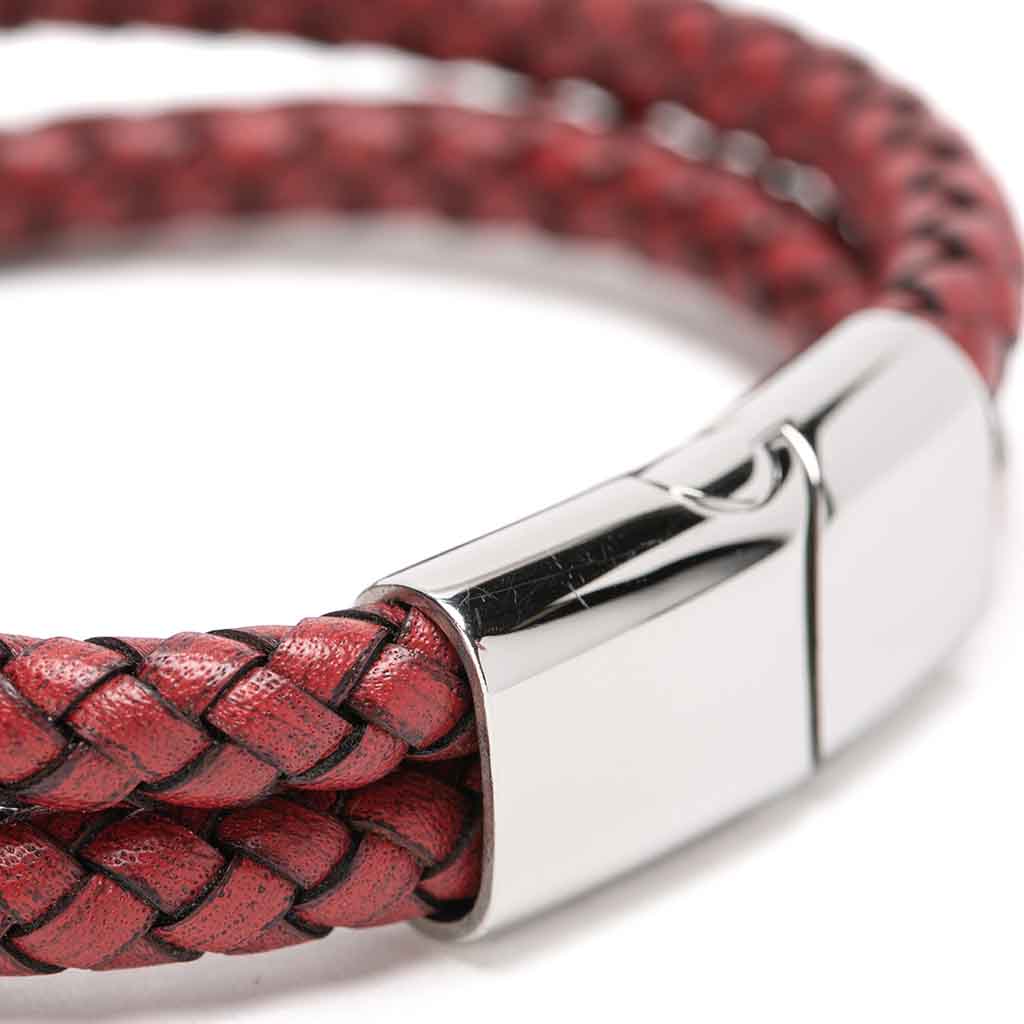 Pulseras Cuero Roja Hombre Mujer Moda 2020