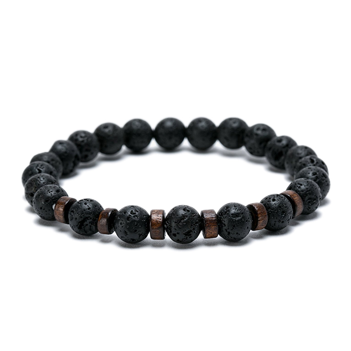 Pulseras Hombre Mujer Brazalete Piedras Naturales Volcánica