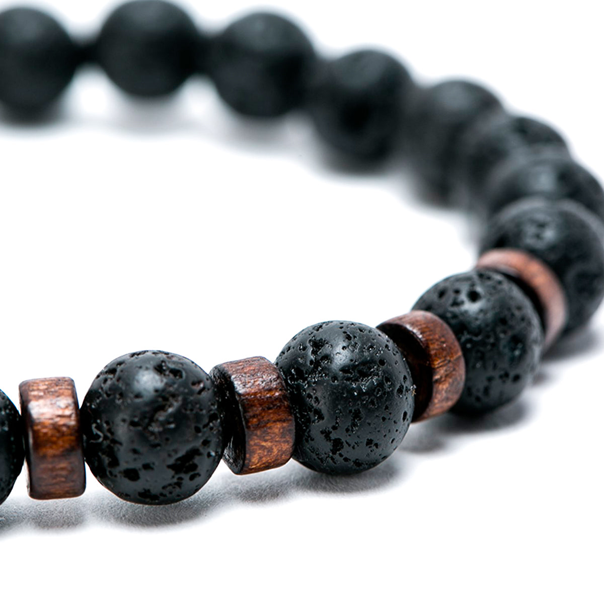 Pulseras Hombre Mujer Brazalete Piedras Naturales Volcánica