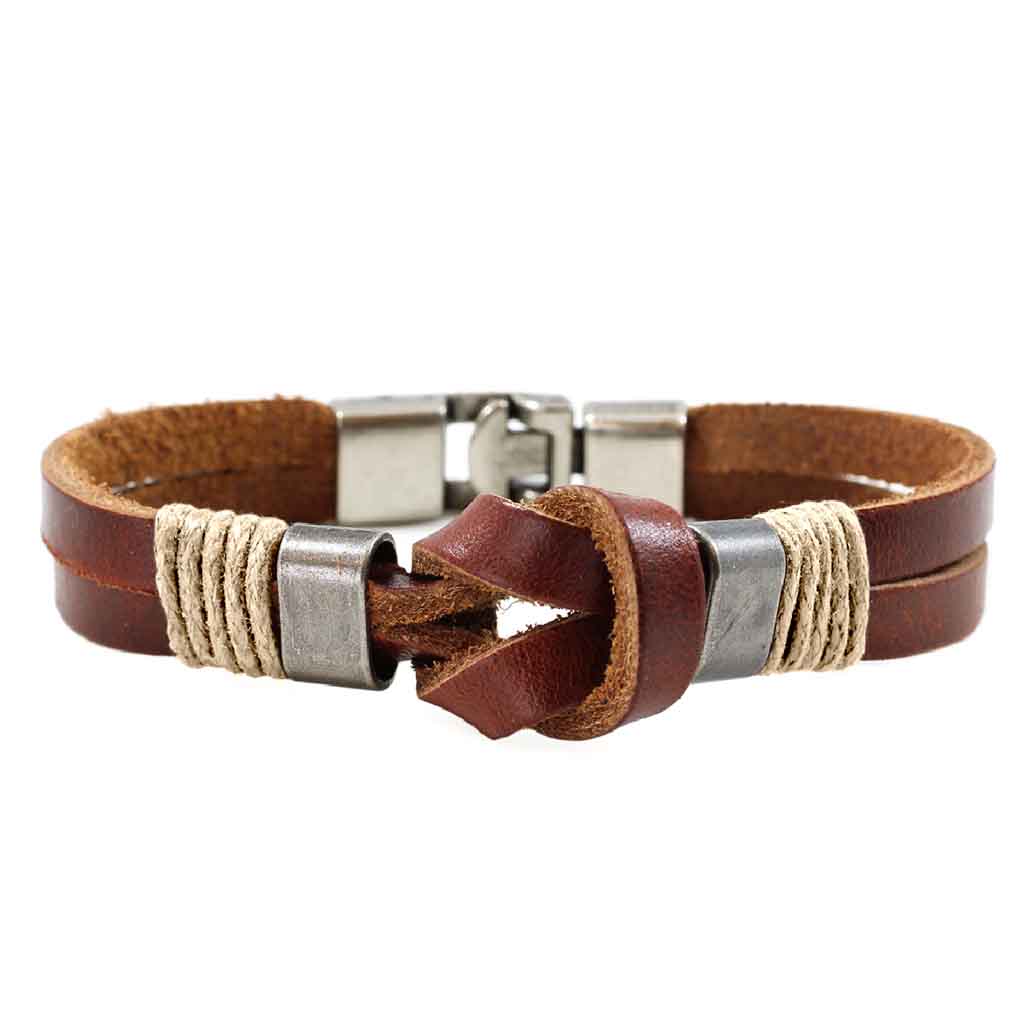 Pulsera de Cuero Hombre Infinito y Acero Cuero Blanco