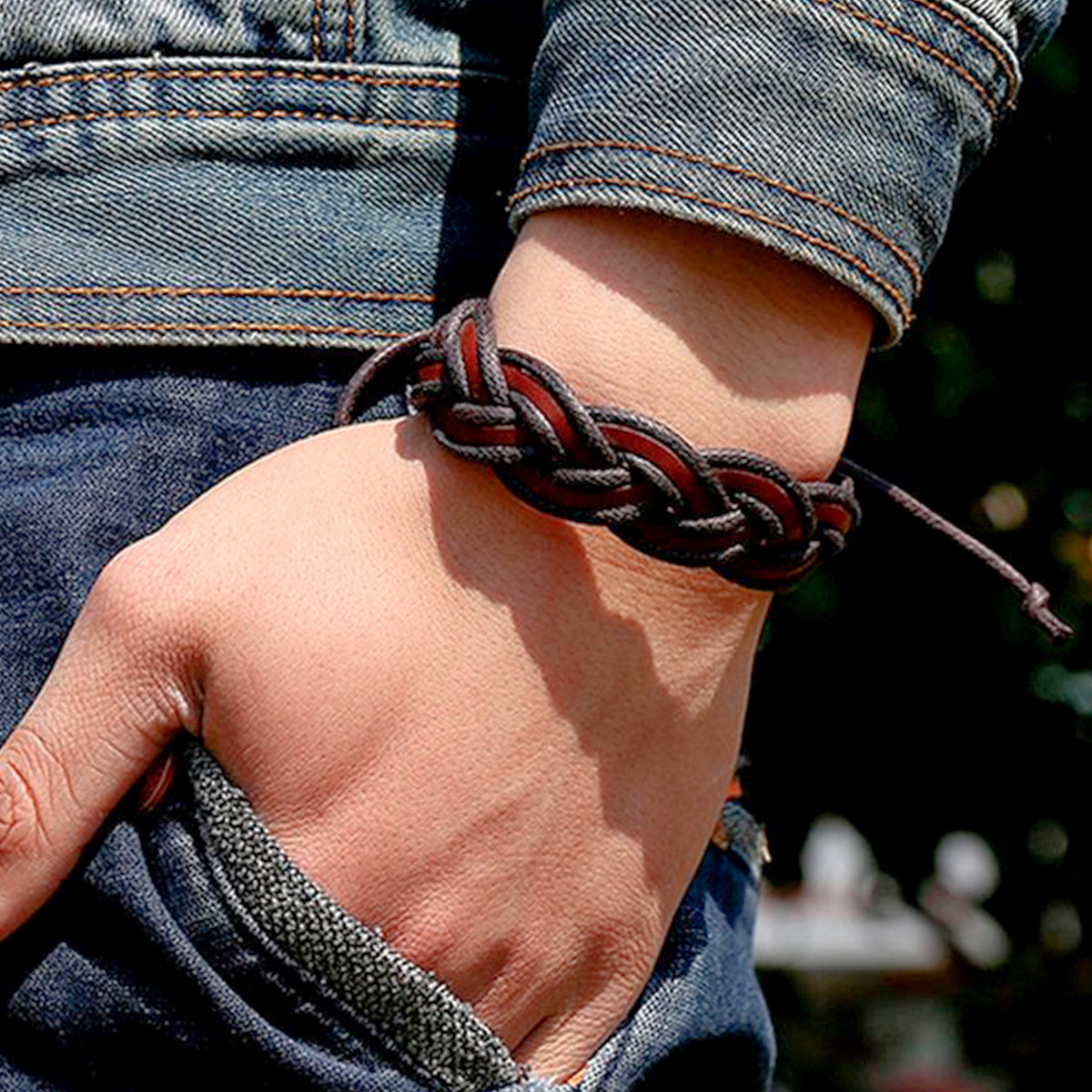 Pack Pulsera Piedras Naturales Sodalita + Pulsera de Cuero