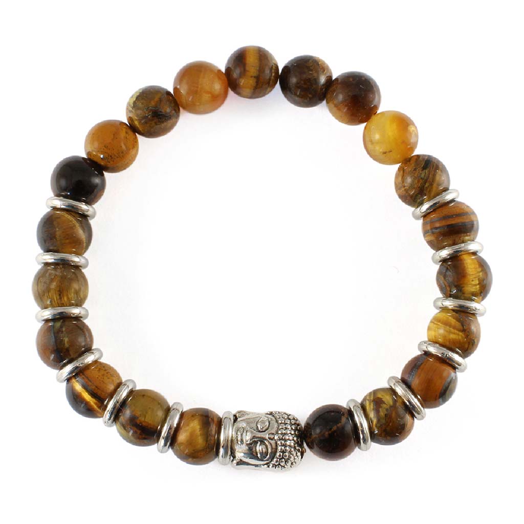 Pulseras para Hombre Pulseras Mujer Ojo de Tigre Buda