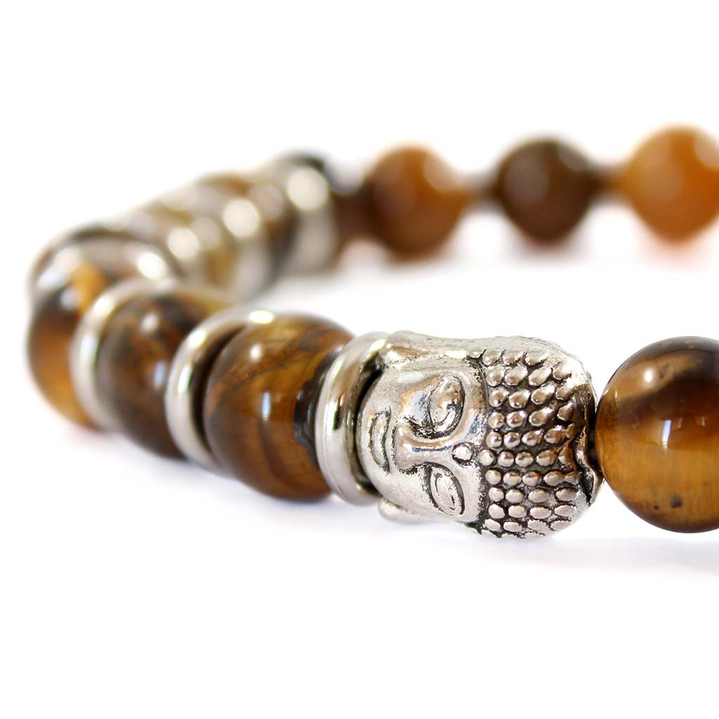 Pulseras para Hombre Pulseras Mujer Ojo de Tigre Buda