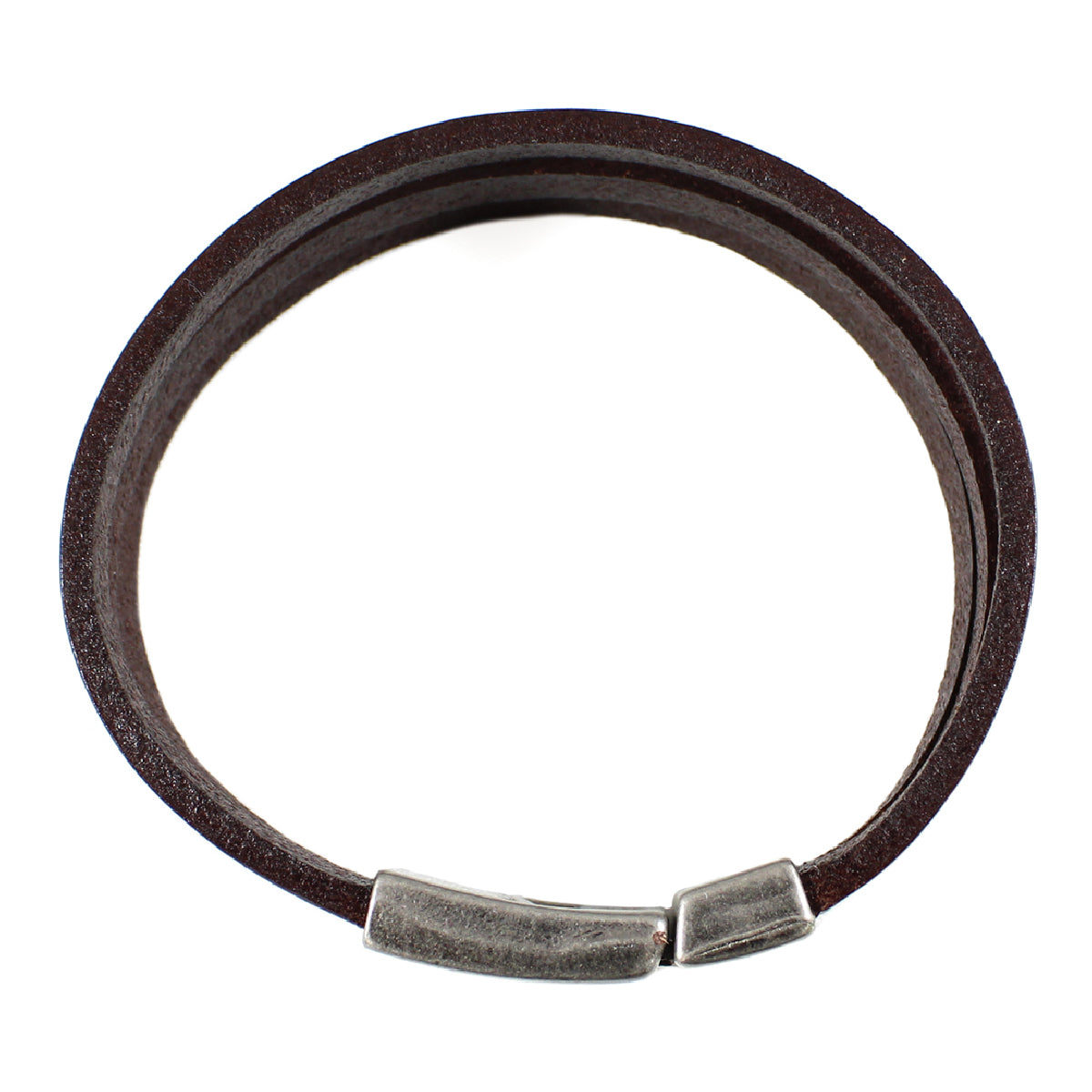 Pack Pulsera piedra volcánica y larvikita + Brazalete de cuero marrón