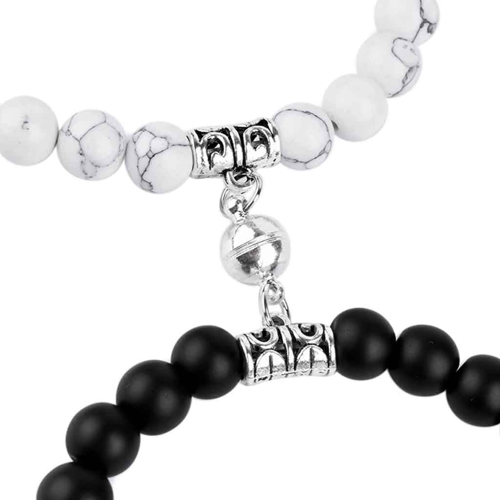 Pulsera para Parejas con Imán Piedras Naturales Charms