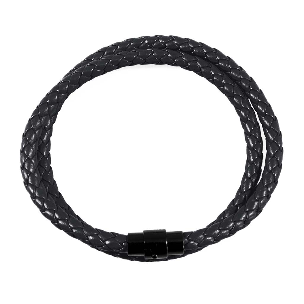 Pulsera Cuero Hombre Brazalete Pulseras Negro Larga Mujer