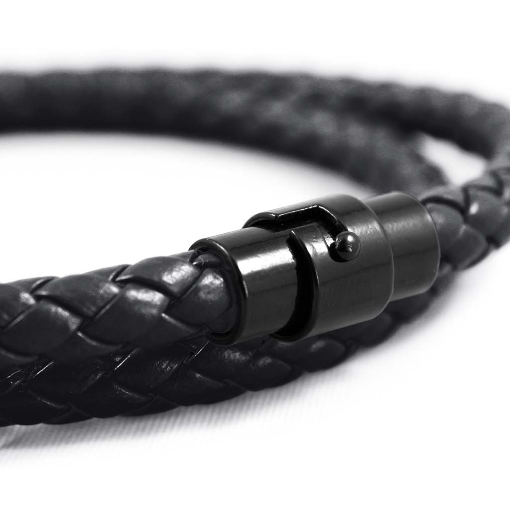 Pulsera Cuero Hombre Brazalete Pulseras Negro Larga Mujer