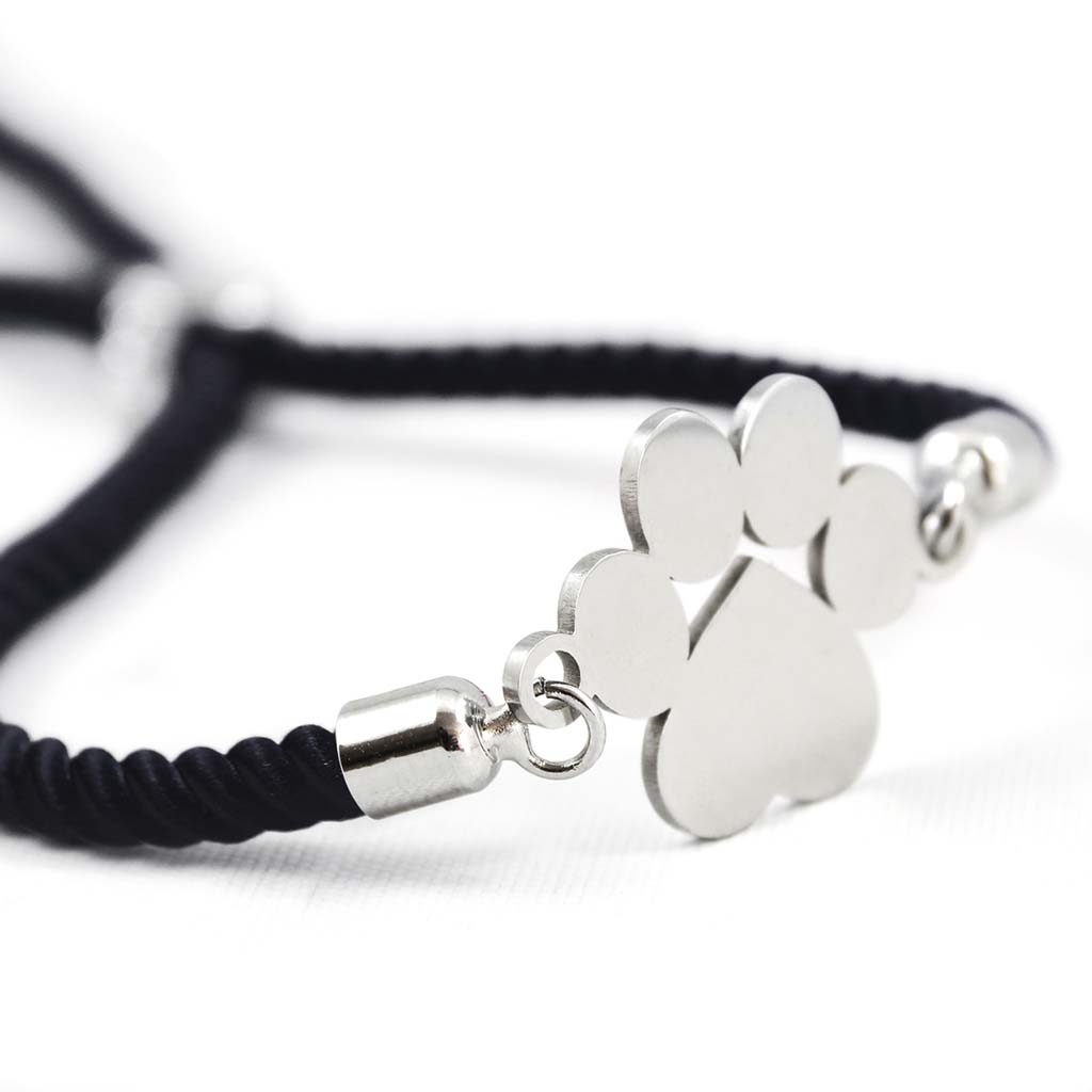 Pulsera Mujer Pulseras Pareja Brazalete Charm Huella Negro