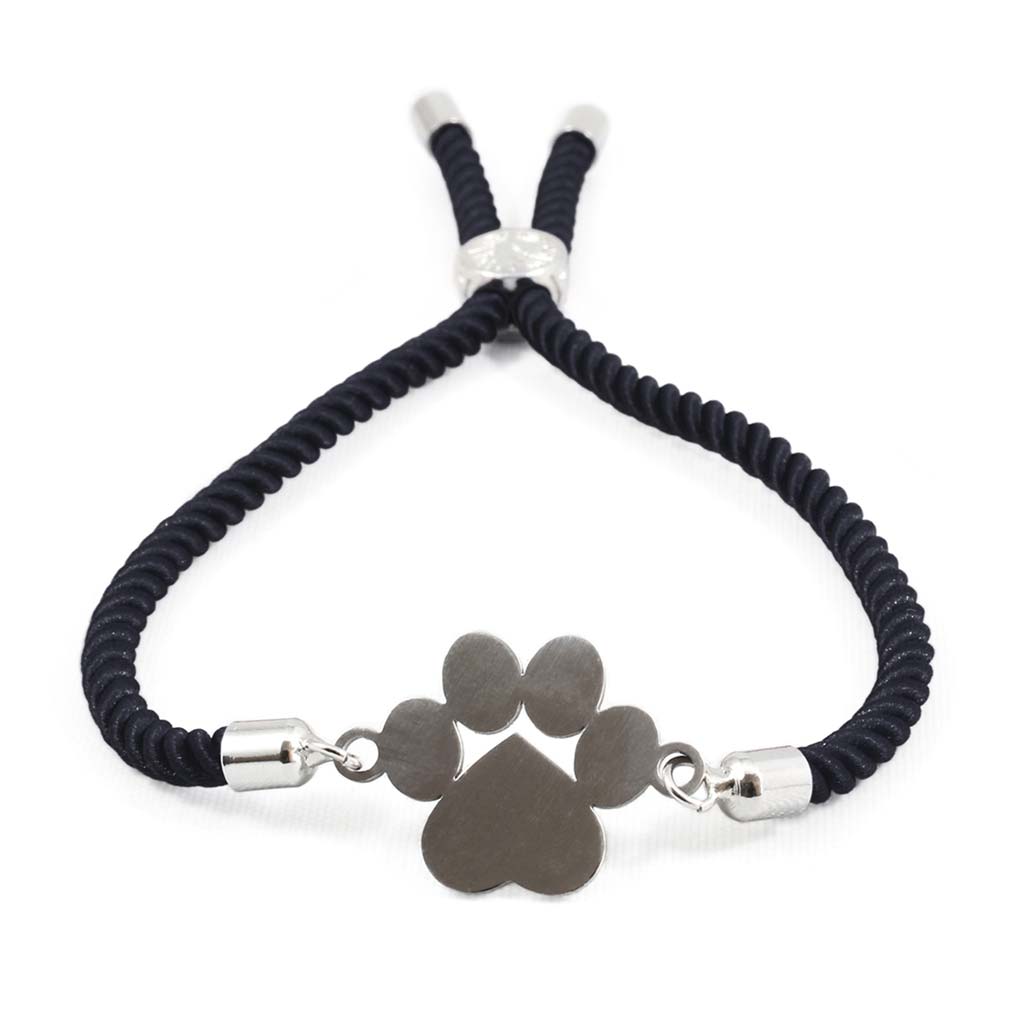 Pulsera Mujer Pulseras Pareja Brazalete Charm Huella Negro