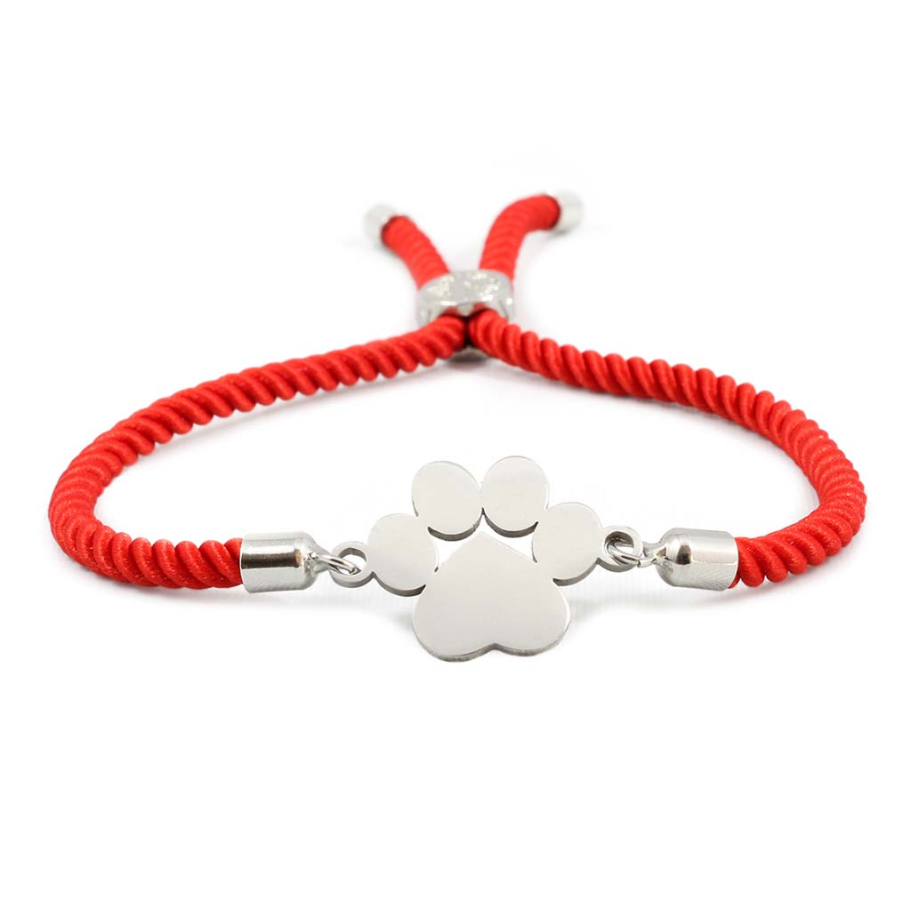 Pulsera Roja Mujer Hombre Pulsera Pareja Charm Huella