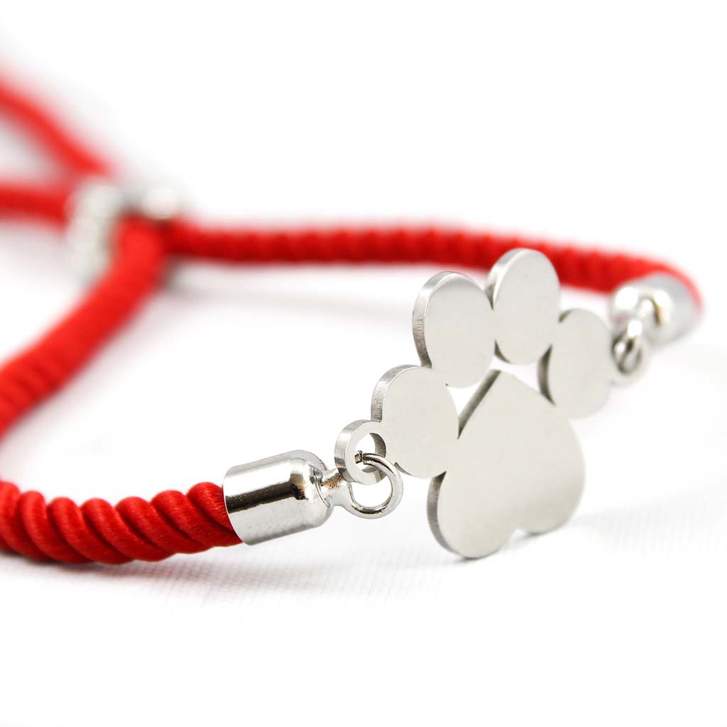 Pulsera Roja Mujer Hombre Pulsera Pareja Charm Huella