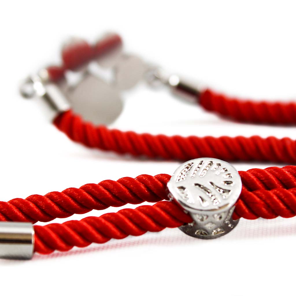 Pulsera Roja Mujer Hombre Pulsera Pareja Charm Huella