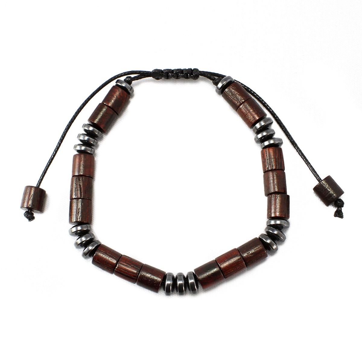 Pack Pulseras Cuero Nudo Infinito + Pulsera Madera Hematita