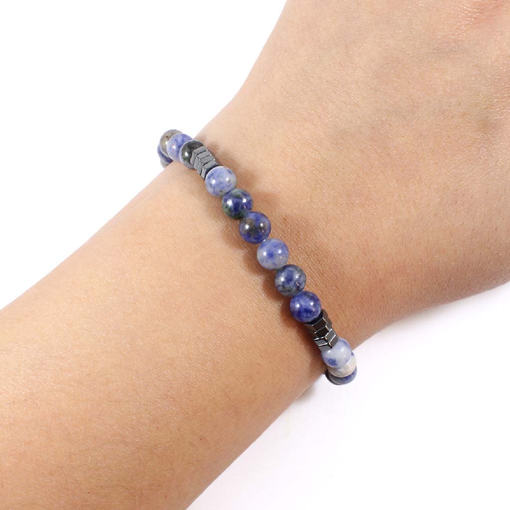 Pulsera Hombre Mujer Pulseras Piedras Naturales Sodalita