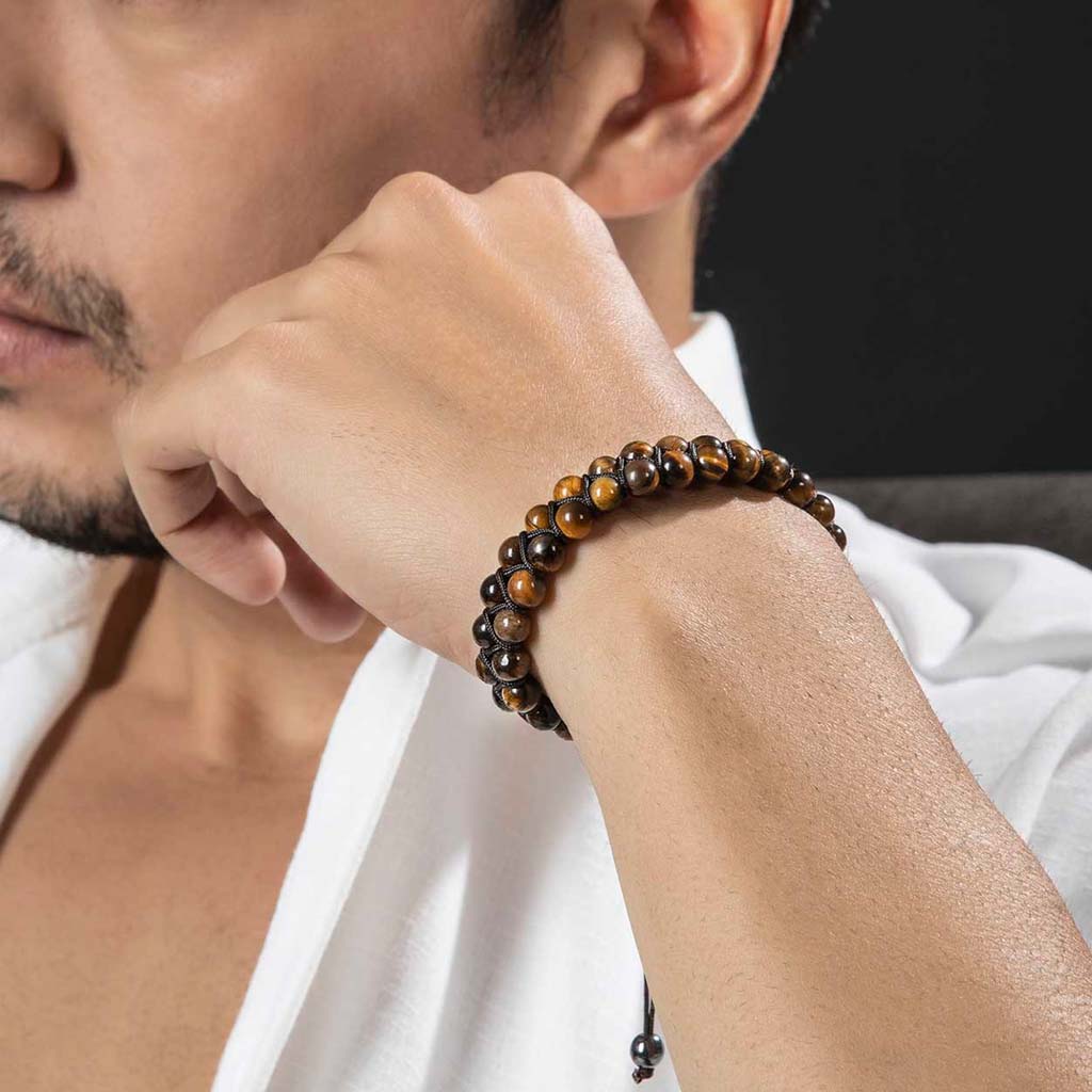 Pulseras de Piedras Naturales Pulsera Ojo de Tigre Brazalete