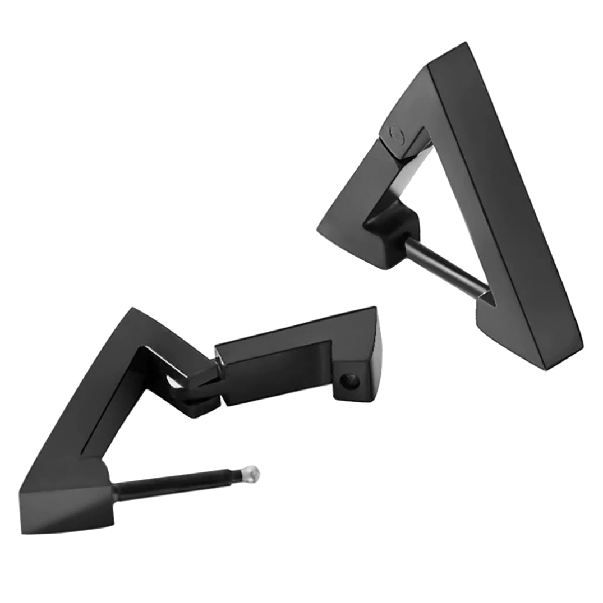 Pack 2 Pares Aros Hombre Mujer Piercing Triángulo Acero
