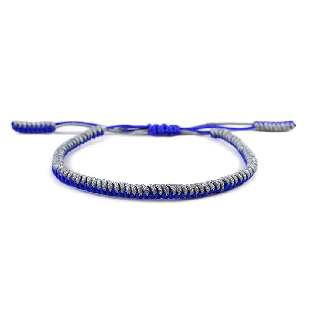 Pulsera Budista Para La Suerte Azul Y Blanco