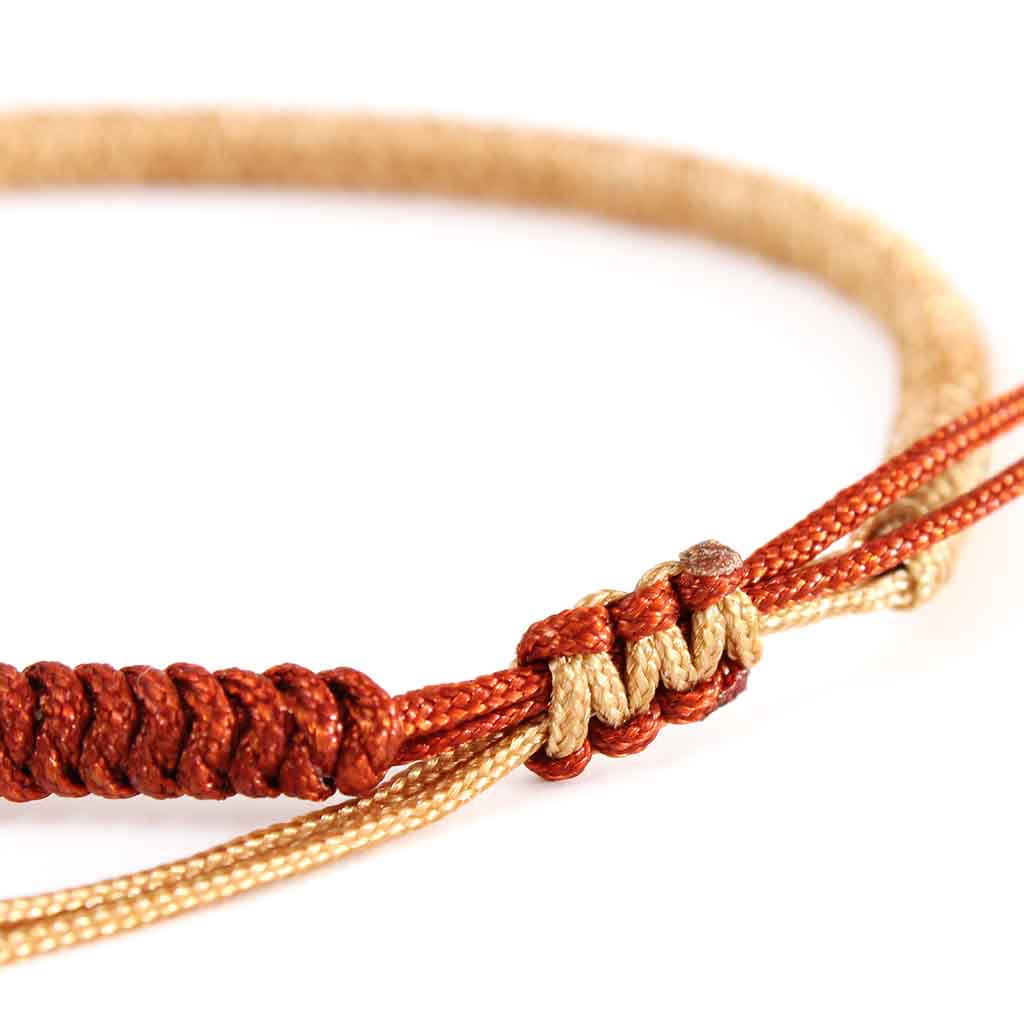 Pulsera Budista Para La Suerte Beige/roja Feng Shui