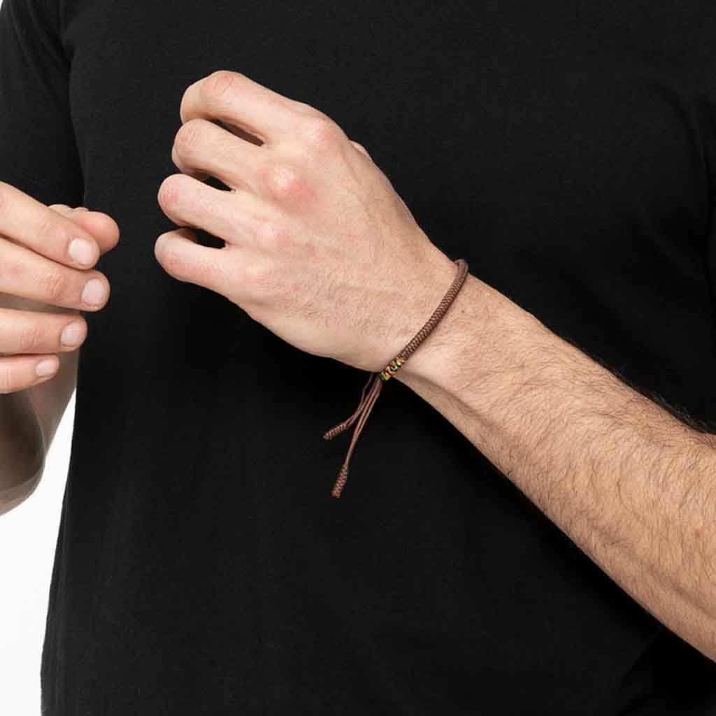 Pulsera Budista Para La Suerte Café/colores Feng Shui