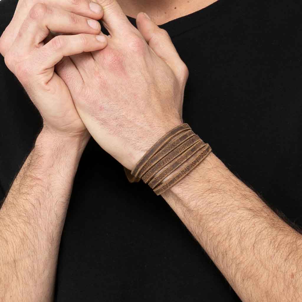 Pulsera Cuero Hombre Mujer Larga