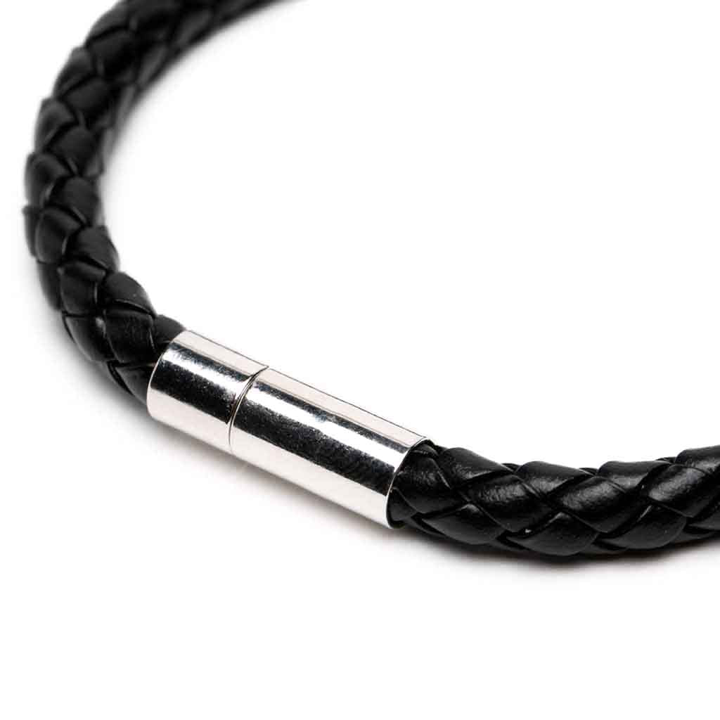 Pulsera Cuero Tejida Moda Juvenil Hombre