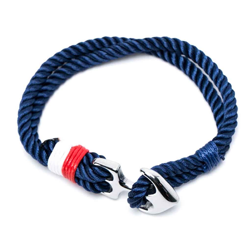 Pulsera De Ancla Cuerda Azul Nautica Hombre Mujer Juvenil