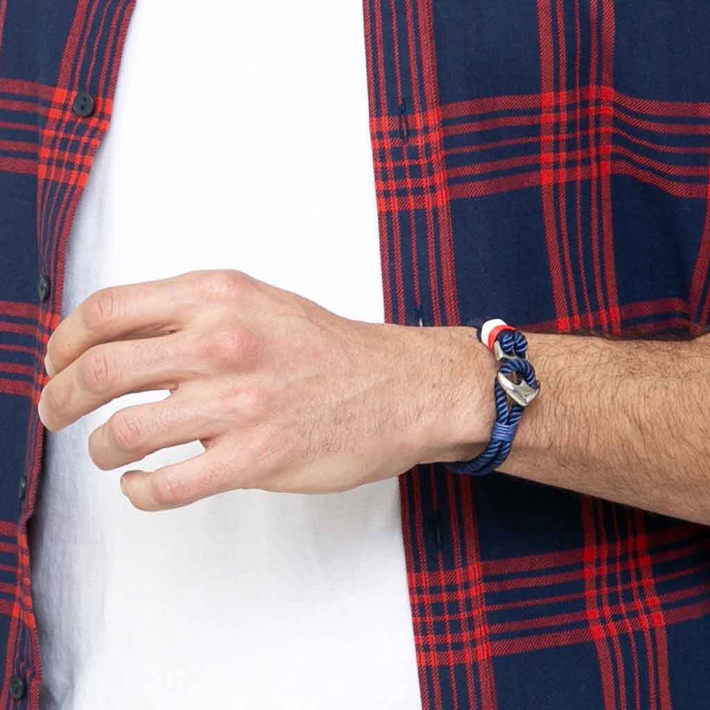 Pulsera De Ancla Cuerda Azul Nautica Hombre Mujer Juvenil