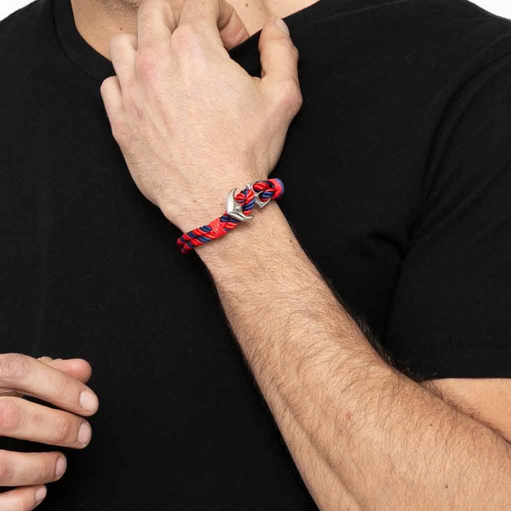 Pulsera De Cuerda Ancla Hombre Mujer Juvenil Moda 2019 Roja