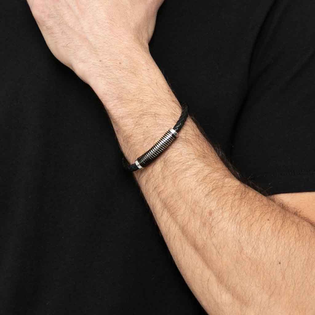 Pulsera Hombre Cuero con Broche Magnética