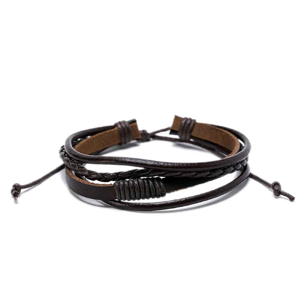 Pulsera De Cuero De 4 Lineas Juvenil Hombre Mujer Moda2019