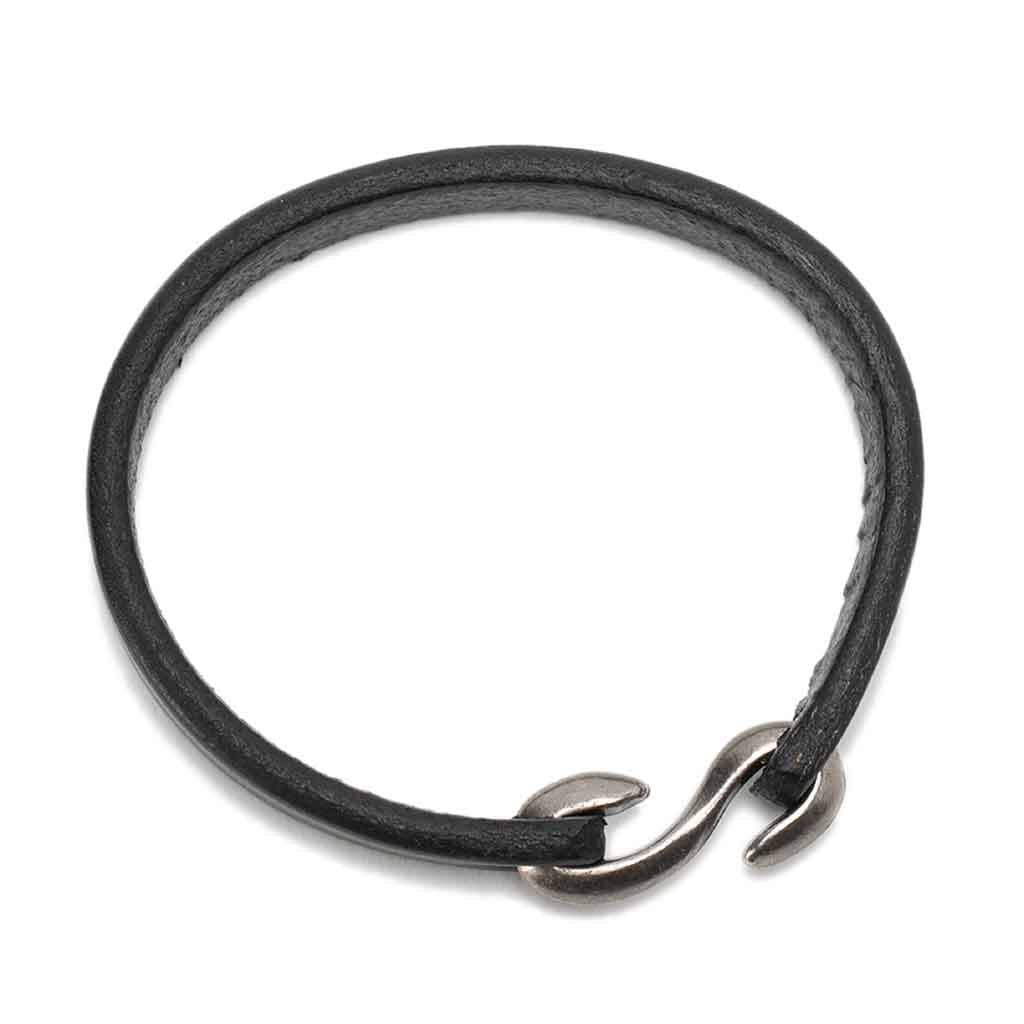Pulsera De Cuero Lisa Negra Hombre Mujer Moda Juvenil 2019