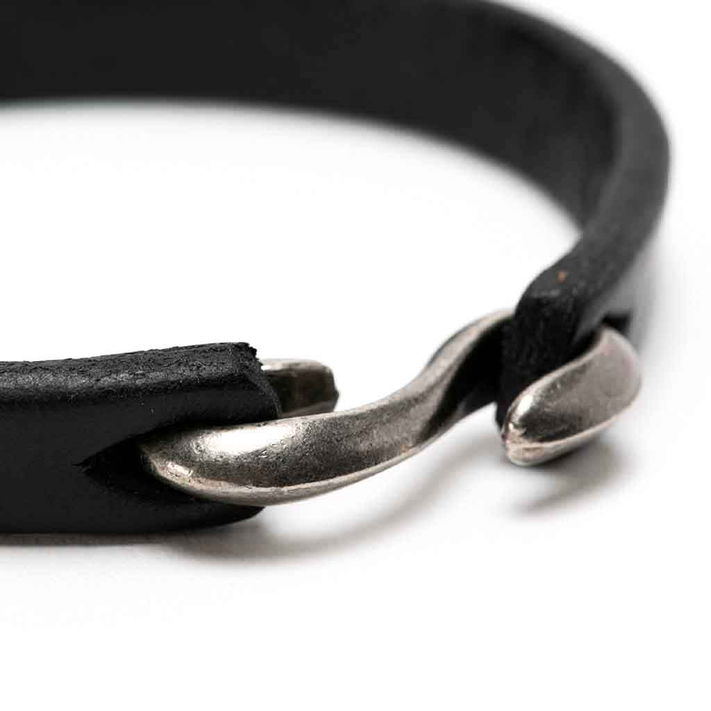 Pulsera De Cuero Lisa Negra Hombre Mujer Moda Juvenil 2019