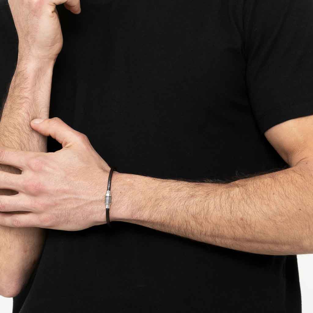 Pulsera De Cuero Broche Imantado Hombre Mujer