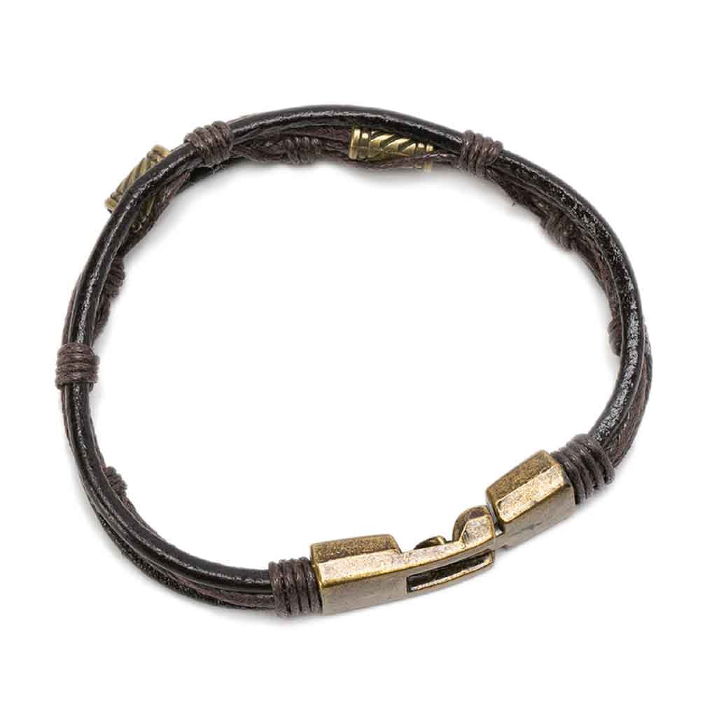Pulsera De Cuero Modelo Vitange Marron