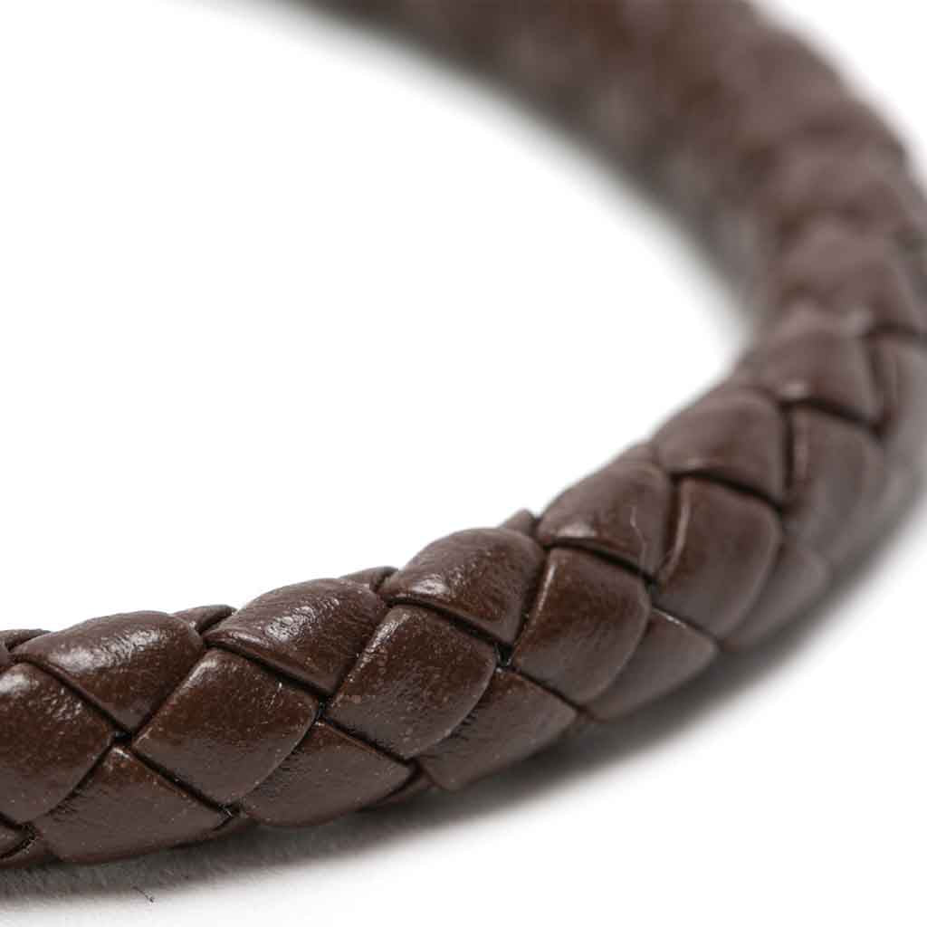 Pulsera De Hombre De Cuero Trenzado Marron Juvenil