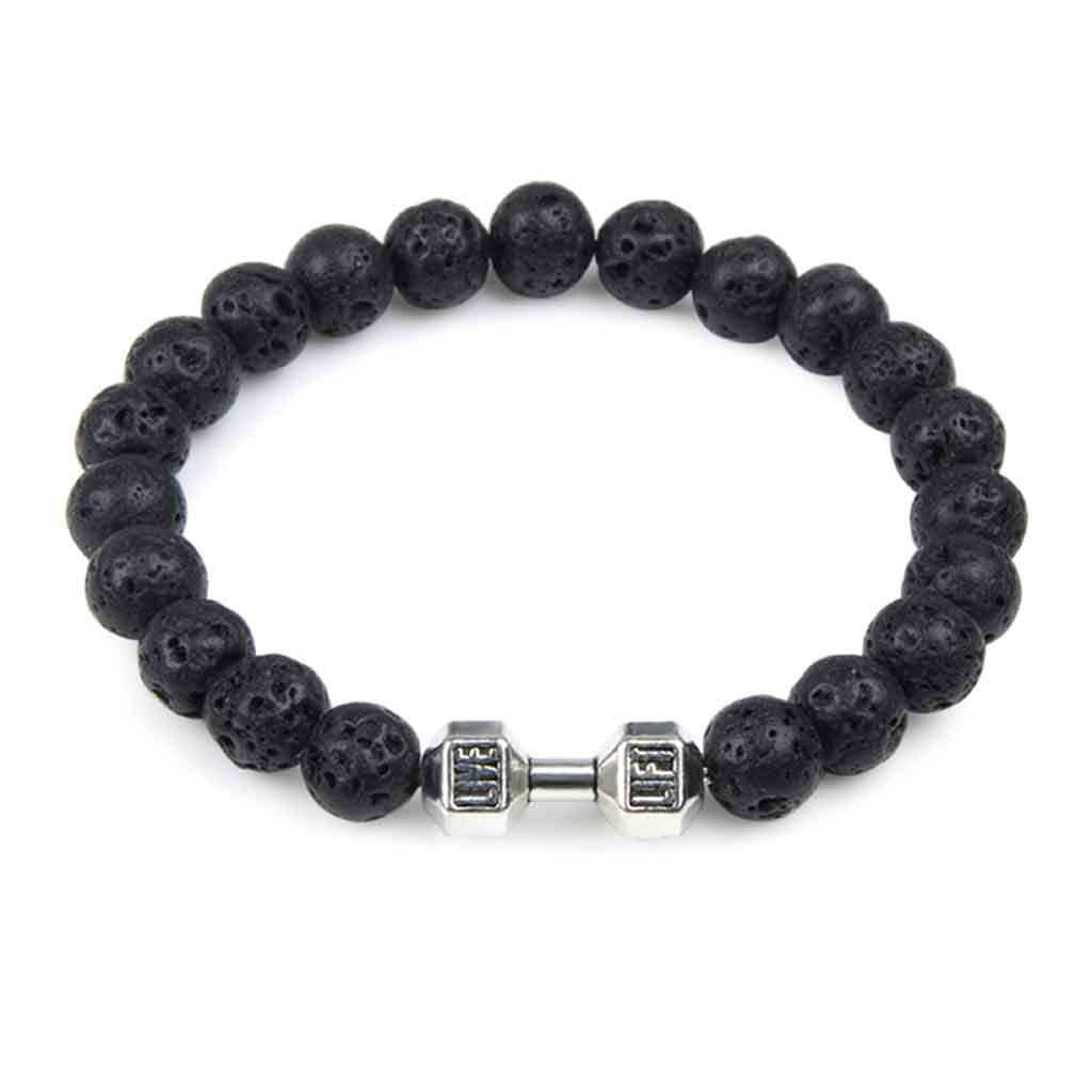 Pulsera Hombre Mancuerna Piedra Volcanica