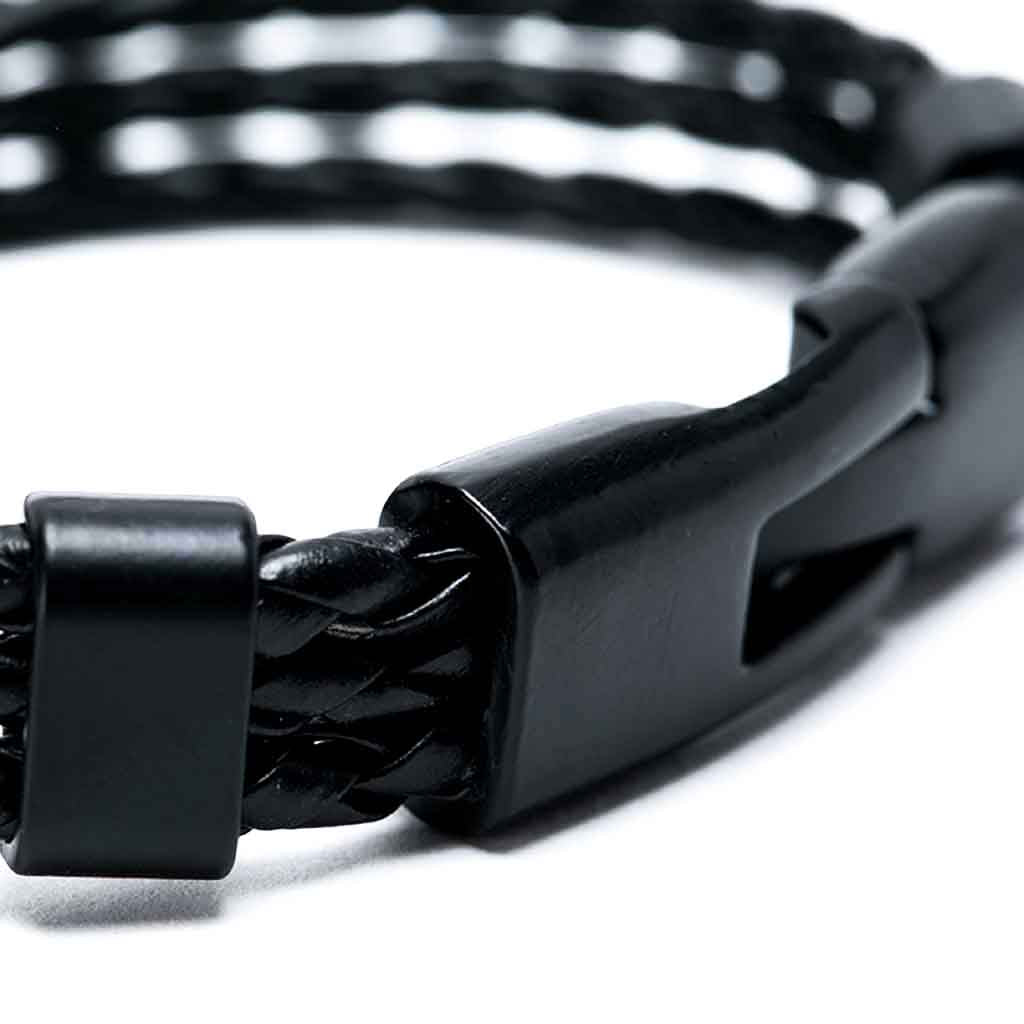 Pulsera Hombre Cuero Tejida Trenzada Juvenil Elegante