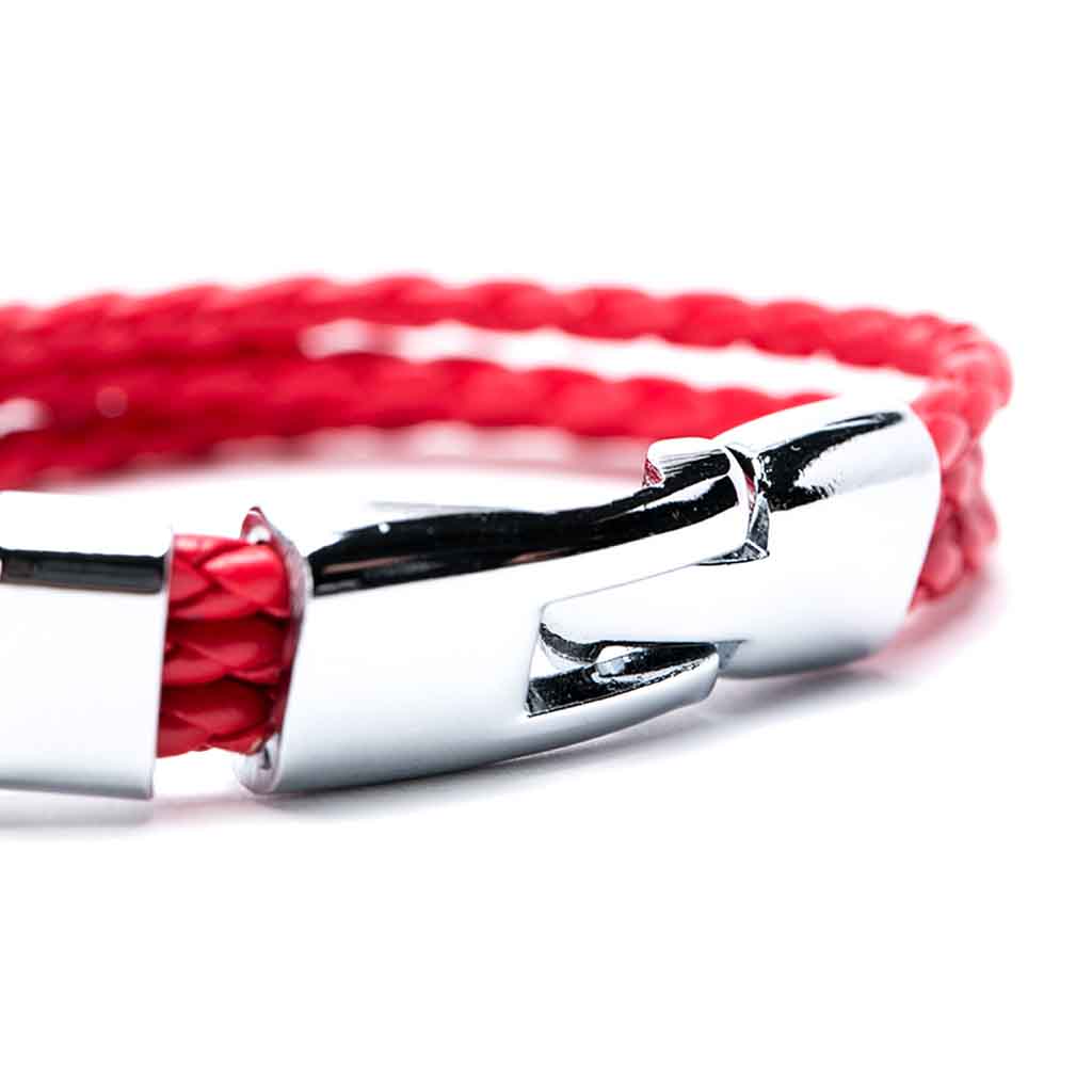 Pulsera Cuero Color Roja Moda 2019 Juvenil Hombre Mujer