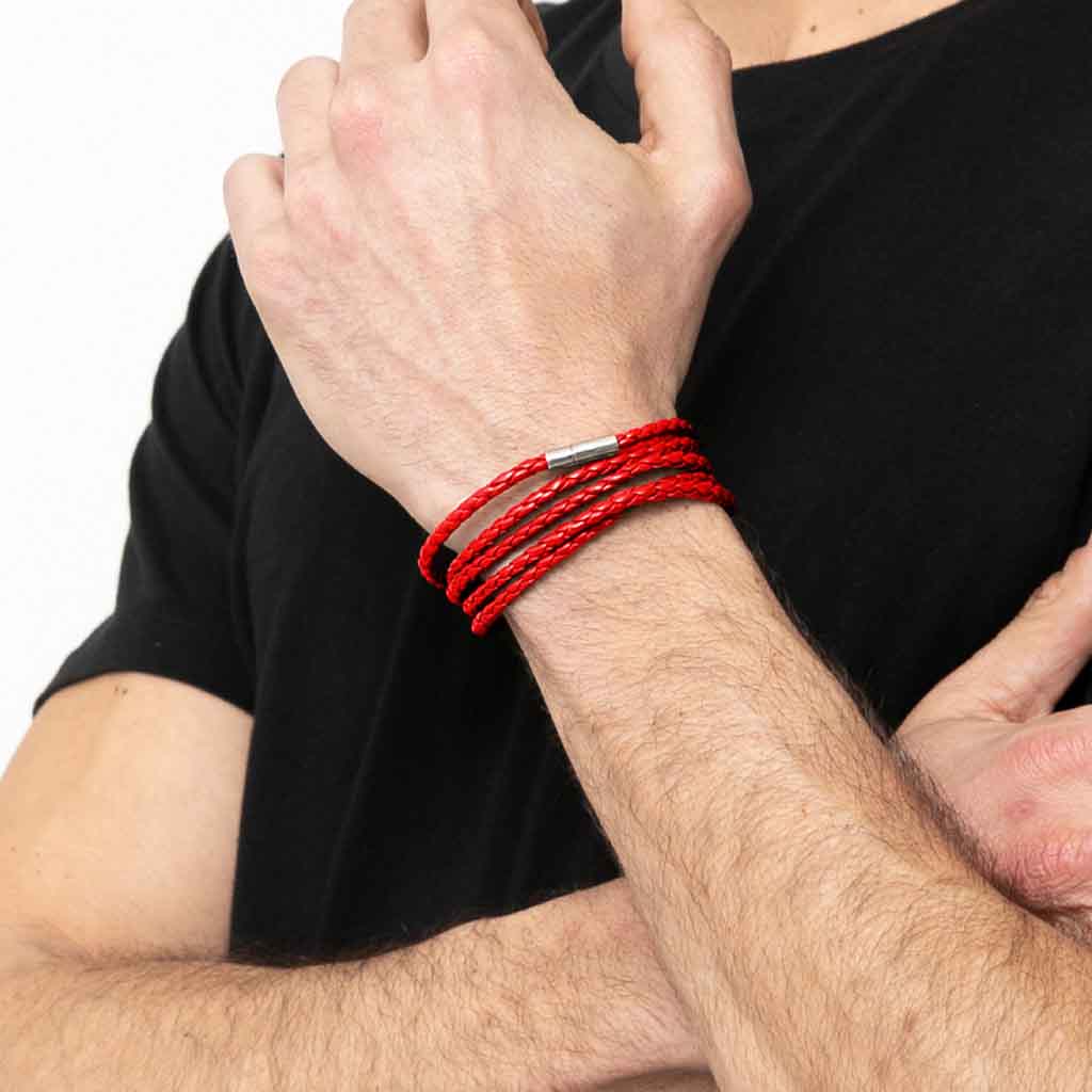 Pulsera En Cuero Hombre Y Mujer Energías Y Protección
