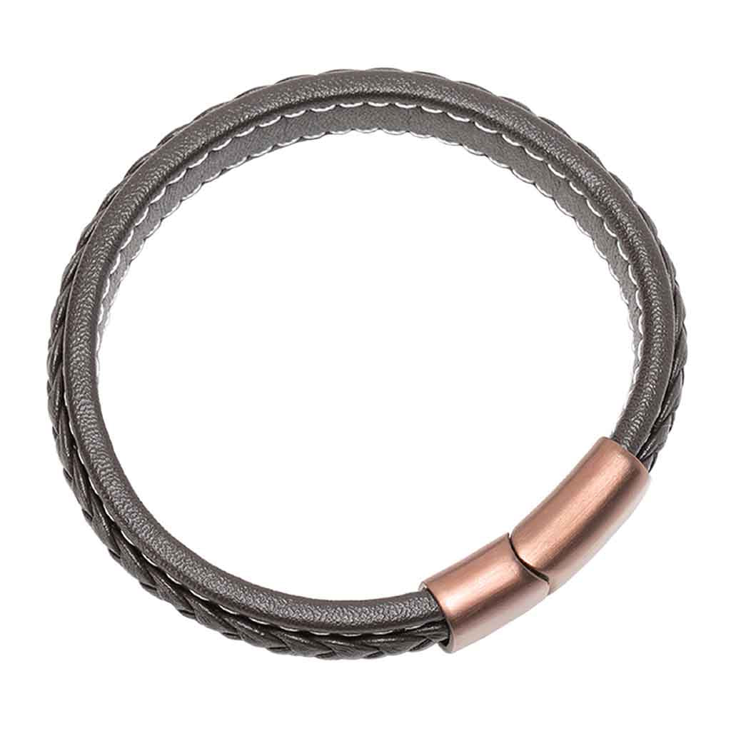 Pulsera En Cuero Moda Casual Marrón Para Caballeros