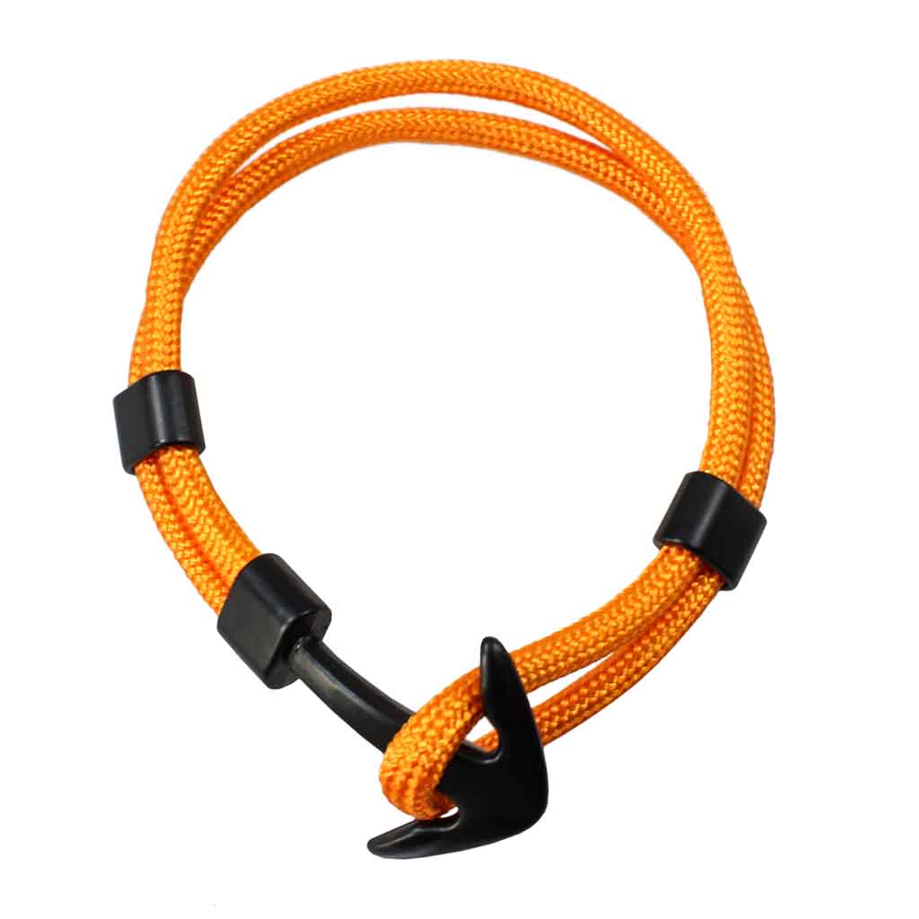 Pulsera de Cuerda Naranja con Broche de Ancla