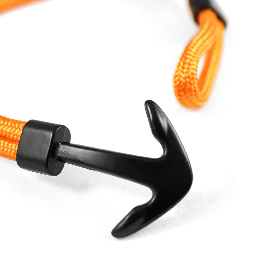 Pulsera de Cuerda Naranja con Broche de Ancla
