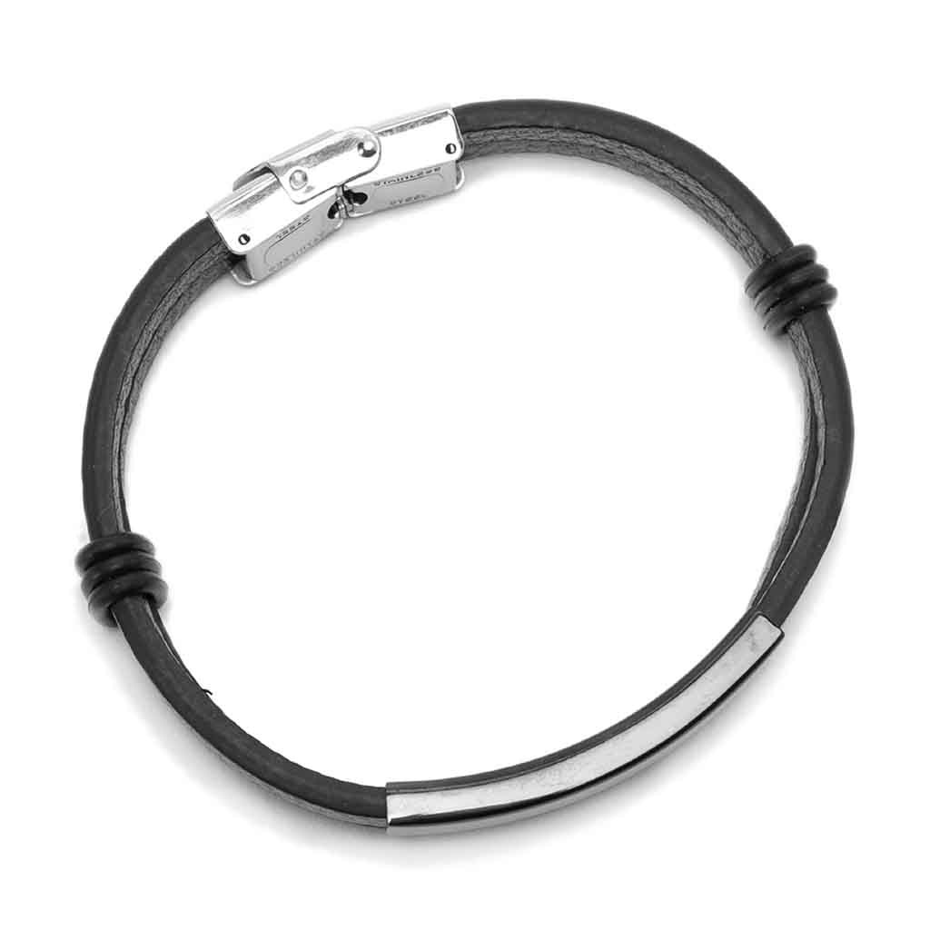 Pulsera Hombre Placa Juvenil Cuero