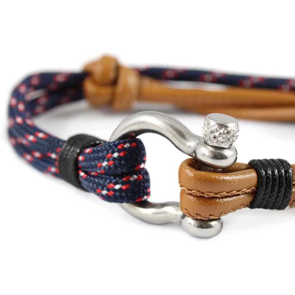 Pulsera Juvenil Náutica Y Ecocuero Para Caballeros