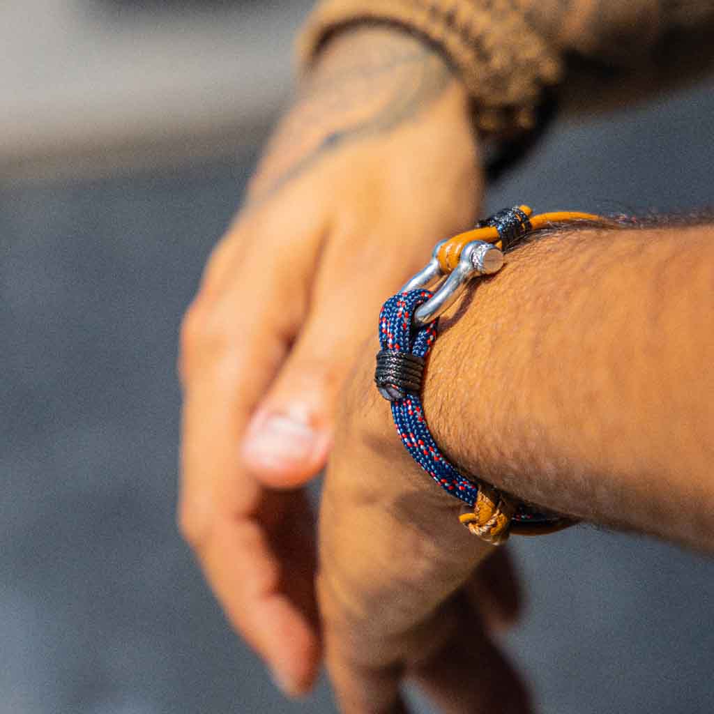 Pulsera Juvenil Náutica Y Ecocuero Para Caballeros