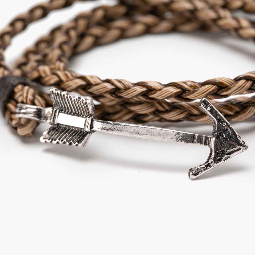 Pulsera Para Hombre Mujer De Pvc Y Flecha De Bronce