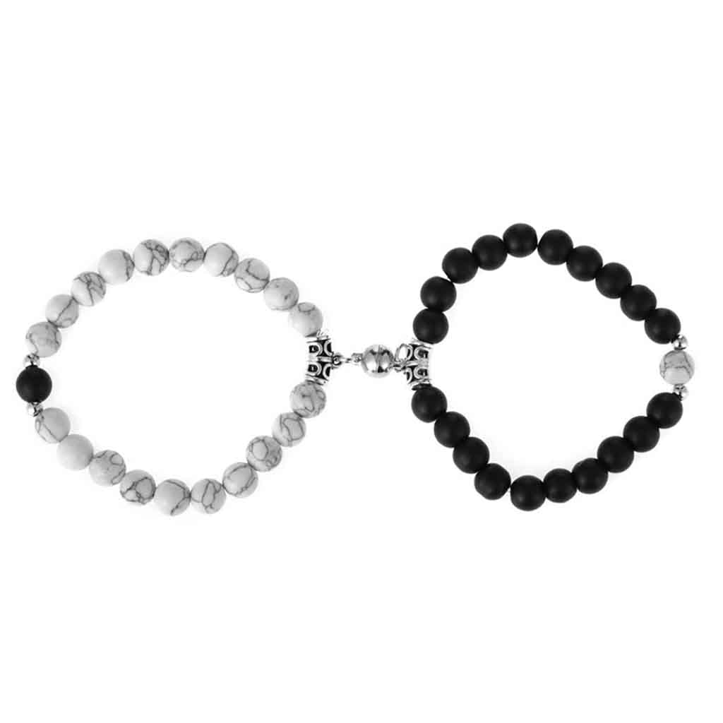 Pulsera para Parejas con Imán Piedras Naturales Charms