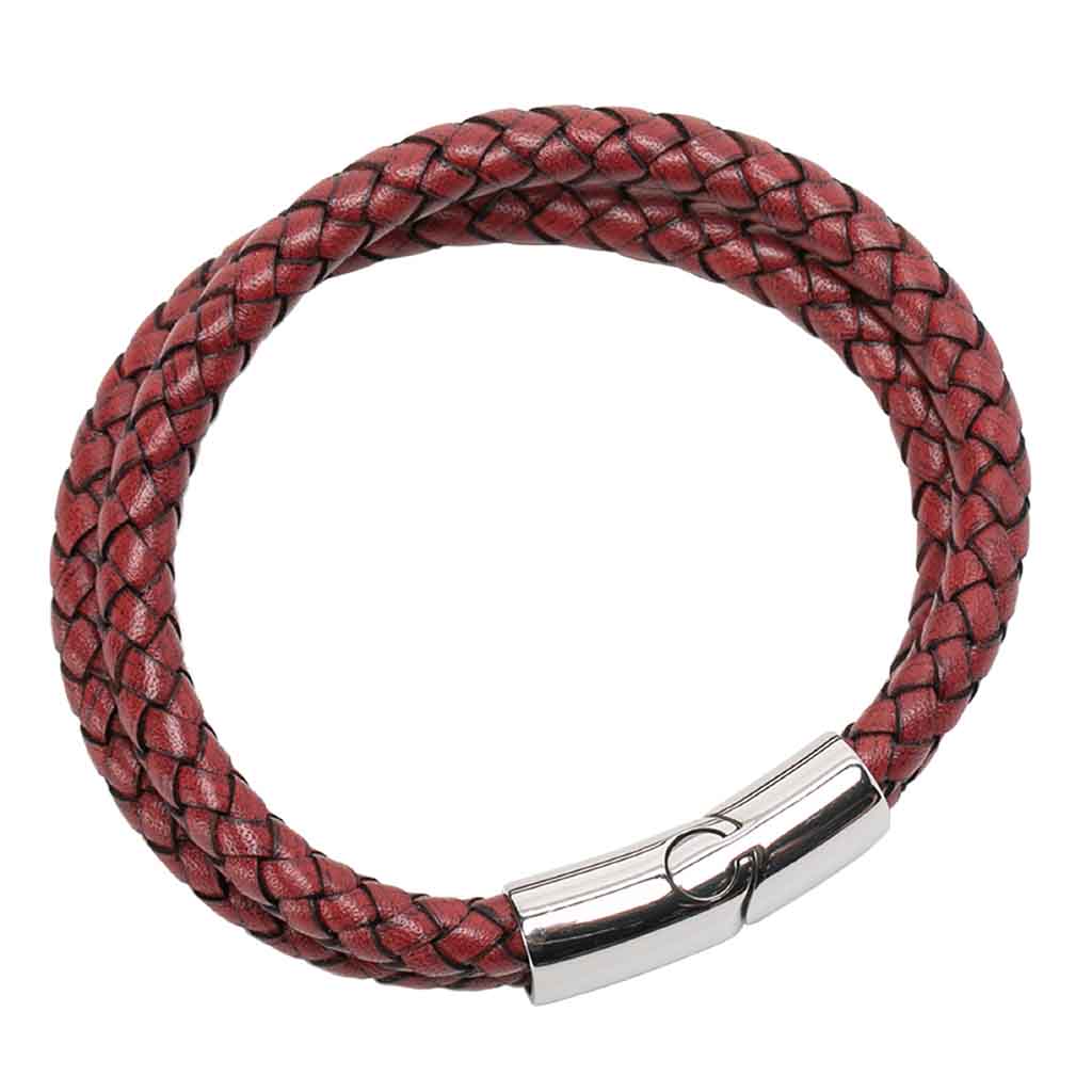 Pulseras Cuero Roja Hombre Mujer Moda 2020