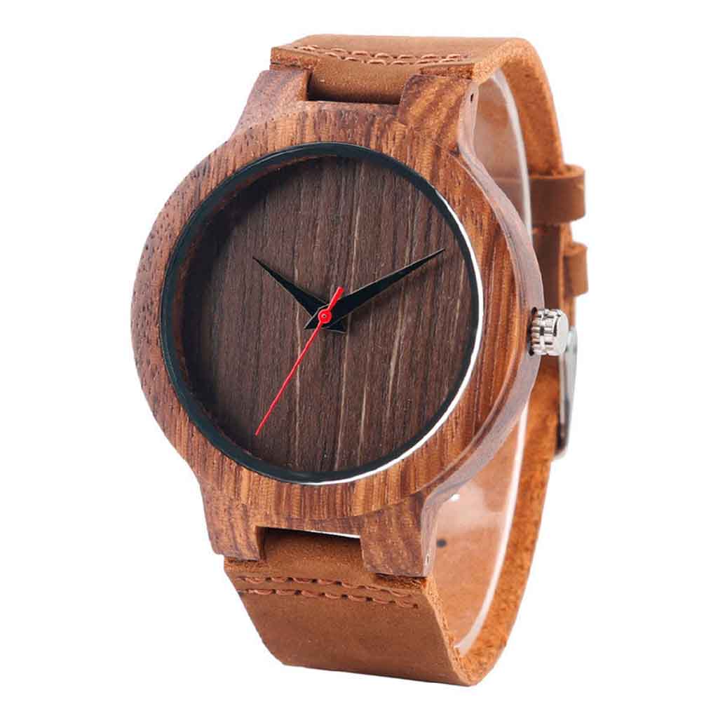 Reloj con Bisel de Madera con Fondo Textura de Árbol